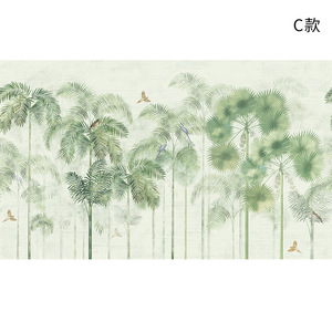 Palmier Oiseau Paysage Papier Peint <span class=keywords><strong>Tv</strong></span> Fond Mur Tissu Salon Chambre Mur Tissu Bois Jungle Murale - Product Image 3
