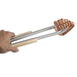 Großhandel 16 Zoll benutzer definierte Edelstahl Grillen extra lange Küche Bbq Food Locking Zange mit Holzgriff - Product Image 4