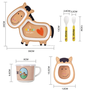 la cena de los niños usando Niño de dibujos animados de alimentación estancia dividido regalo los niños vajilla - Product Image 4