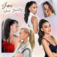 Extension de cheveux en queue de cheval à pince, plastique, vague profonde, vague corporelle, boucles françaises, pièces de cheveux pour femmes