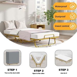 Профессиональная складная металлическая кровать с мягким матрасом для дома, спальни, отеля, больницы – портативная, компактная, складная кровать - Product Image 6