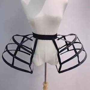 <span class=keywords><strong>Jupon</strong></span> spécial de performance pour robe de bal Lolita, style cage à oiseaux creuse <span class=keywords><strong>noir</strong></span> et blanc, avec 4 cerceaux et crinoline, pour costume de banquet - Product Image 4