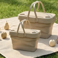 Nouveau panier de pique-nique pliable portable avec petite table intégrée et panier de rangement multifonctionnel pour le camping en plein air