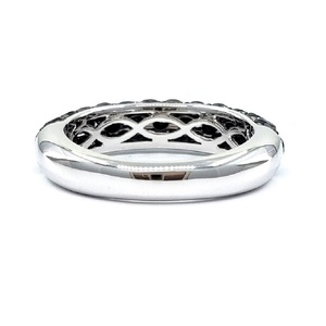 Chine vente en gros habile de haute qualité platine or blanc véritable diamant noir mince bague demi-chemin pour femme - Product Image 3