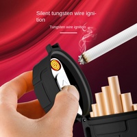 Briquet à fil de tungstène rechargeable par USB JIAXIN JX-345, grande capacité, étanche, silencieux, portable, étui carré à fermeture éclair