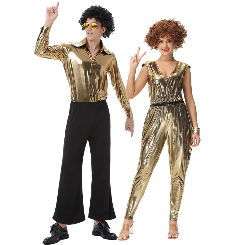 Hip Hop cantante Cosplay Golden Disco mono Retro disfraz para niñas adultas carnaval fiesta disfraces