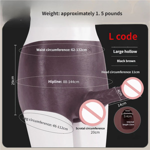 Realistischer Slip mit Hohldildo für Männer und Frauen, Strap-on-<span class=keywords><strong>Dildo</strong></span> mit Silikon, tragbares Sexspielzeug zur Masturbation - Product Image 1