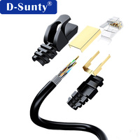 Cable Ethernet blindado SFTP de cobre sólido Cat7 D-sunty 2026-cat7-03 al por mayor, cable de conexión LAN RJ45 de 0.5m-50m, certificado RoHS