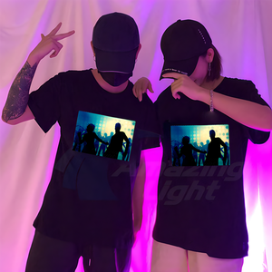 T-shirt personalizzata EL pannello lampeggiante con inverter festa di Halloween EL pannello t-shirt a LED con attivazione musicale 2024 - Product Image 2