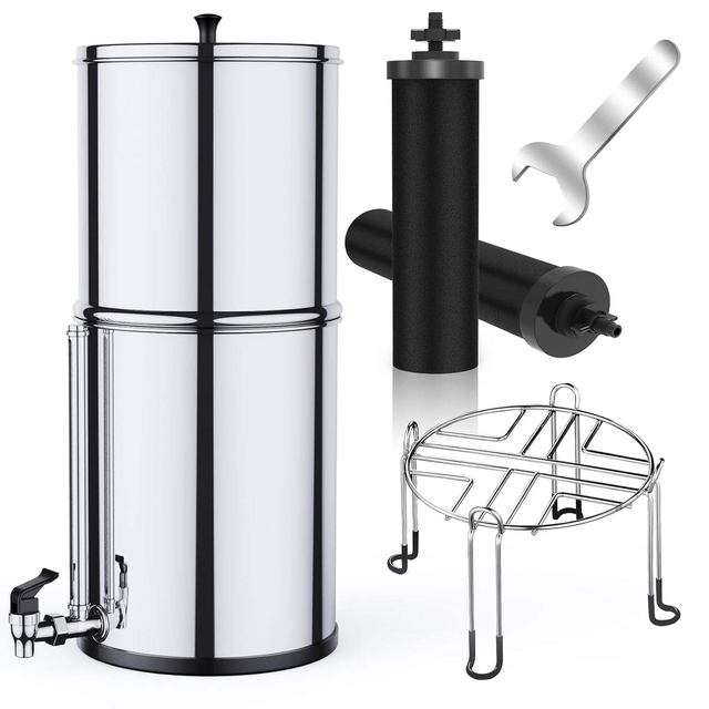 Outdoor Stainless Steel Travel Gravity Purification Water Filter System Suitable for B-erkey PF-2 BB9-2 Filter 2.25/2.9G System