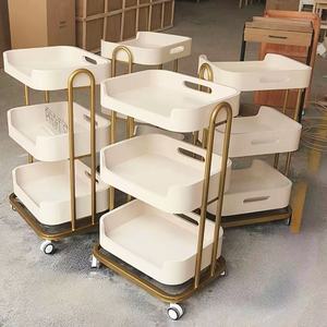 Chariot de Salon de Beauté Pliable de Luxe au Design Moderne, Multifonctionnel, en Métal, avec 4 Roues Robustes, pour Usage Domestique, Bureau et Chambre - Product Image 5