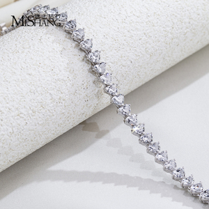 Joyería Personalizada MSB-644, Cadena de Pulsera de Diamantes de Laboratorio en Forma de Trillón, Oro de 18K - Product Image 4