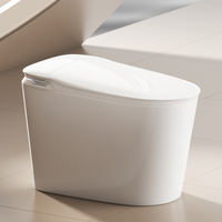 Toilette monobloc intelligente personnalisée 2025 avec capteur de pied allongé, chasse d'eau, séchage à air chaud, siège chauffant en céramique, siphon en S, pour installation au sol