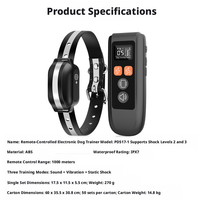 Collier de dressage pour chien à distance, étanche IPX7, avec vibrations et choc, rechargeable, en nylon réfléchissant, avec verrouillage par clavier