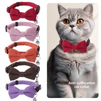 Nouveau collier pour chat et chiot en tissu non tissé avec clochette et nœud, vente en gros