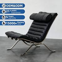 Fauteuil de relaxation carré moderne en cuir huilé et ciré, gonflable, avec structure, pour appartement, école, salon