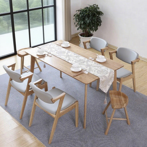 Chaise de salle à manger moderne en bois massif avec dossier, confortable pour le bureau et les loisirs, idéale pour la maison et les cafés - Product Image 2