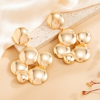 Boucles d'oreilles pendantes vintage en métal multi-boules pour femme, style rétro, avec sphères bulles, accessoires de bijoux, cadeau