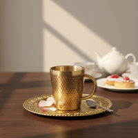 Tasse à café en acier inoxydable 304 de qualité alimentaire, tasse à boire en acier inoxydable, tasse en métal pour l'extérieur, adaptée aux boissons chaudes et froides