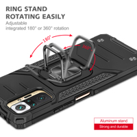 Coque magnétique pour Redmi Note 10 Pro, étui de protection en TPU et PC, anti-chocs, anneau support