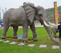 Sculpture d'éléphant en plastique FRP, prix d'usine