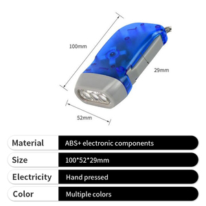 Khuyến mại tay Báo Chí ánh sáng mini nhựa màu xanh tay Crank Máy phát điện 3 đèn LED đèn pin với Dynamo - Product Image 2