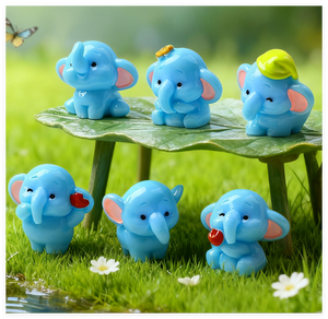 Statuetta di <span class=keywords><strong>Elefante</strong></span> in Resina Colorata per Micro <span class=keywords><strong>Giardino</strong></span> in Miniatura, Decorazione per Casa delle Bambole, Vendita all'Ingrosso - Product Image 4