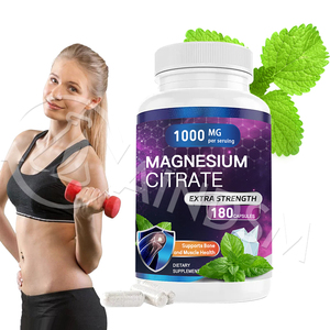 Cápsulas de citrato de magnesio natural puro, suplemento dietético al por mayor, cápsulas de citrato de magnesio para relajación muscular - Product Image 1
