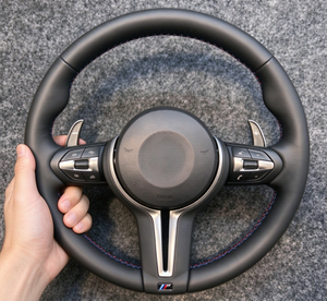Volante Deportivo de Cuero M Sport en Stock para BMW <span class=keywords><strong>M1</strong></span> M2 M3 M5 E90 G20 G28 G30 G38 G01 G02 G05 G06 con Levas de Cambio y Marca Roja - Product Image 5