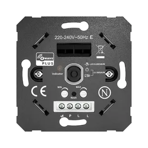 EU Trailing Edge 220V Z-wave Plus 500 Trailing Edge Wall Smart Rotary LED Z-Wave Dimmer Switch