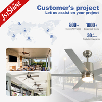 Ventilateur de plafond intelligent 1stshine 56 pouces, moderne, ultra silencieux, durable, compatible Alexa et Google, TUYA Wifi, avec lumière LED