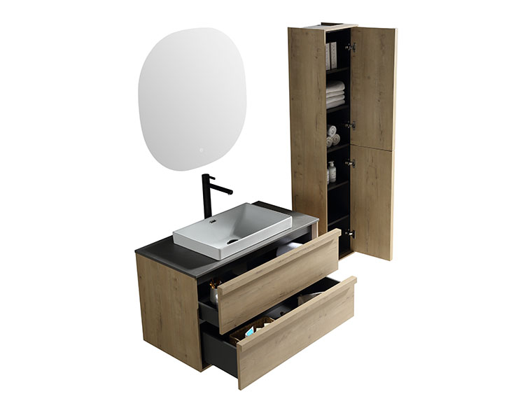 2021 Popular Modern Wall Mounted Bathroom Vanity Bathroom cabinet With led mirror
