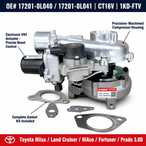1KD 涡轮增压器 CT16V 17201-0L040 17201-0L041 适用于丰田 Hilux Land Cruiser HiAce Fortuner Prado 3.0D 1KD-FTV 带垫片套件 - Product Image 3