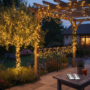 4-Pack 33FT 100 LED Battery Operated Fairy <b>Lights</b> Waterproof Remote <b>String</b> <b>Lights</b> with 8 Twinkle Modes for Outdoor & Indoor Use - Product Image 3