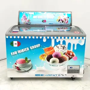 Diskon besar freezer kulkas Tampilan es krim dada bekas bekas untuk industri harga rumah Tiongkok