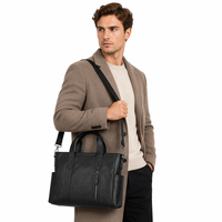 Sac fourre-tout en cuir tanné végétal durable avec bandoulière amovible, spacieux et multi-compartiments, idéal pour le bureau, les voyages et l'usage quotidien
