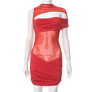 Le donne vestono la maglia estiva di mezzanotte <span class=keywords><strong>Sexy</strong></span> con volant a volant maniche irregolari <span class=keywords><strong>Sexy</strong></span> aderenti per le vacanze - Product Image 5