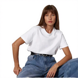 Camiseta sin mangas informal de algodón/spandex de alta calidad, transpirable, anti-bolitas, anti-UV, para mujer, talla grande, con logo personalizado, pedrería y teñido liso. - Product Image 4