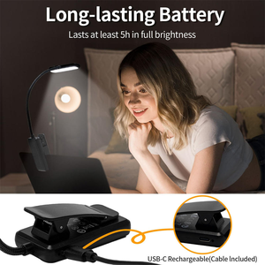 Lampe de bureau musicale Clip in Piano Light 10 Led Adjustable Neck Rechargeable Usb-c Book Light for Reading - Product Image 4