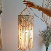 Abat-jour suspendu en macramé bohème pour la décoration de la maison