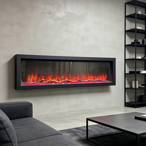 Cheminée électrique murale moderne, application intelligente, commande vocale Google Assistant, 7 couleurs <span class=keywords><strong>de</strong></span> flamme modifiables, utilisation domestique et hôtelière - Product Image 2