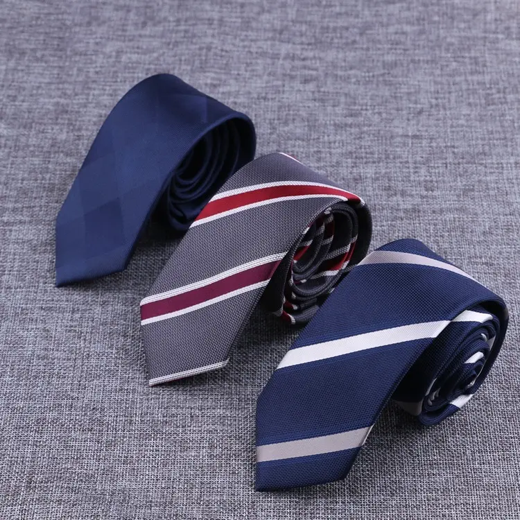 Fashion Skinny Neck Ties for Men Casual Plaid Suits Tie Gravatas Blue Mens Neckties For Business Wedding 6cm Width Slim Men Ties