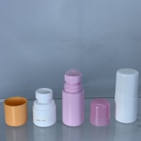 Rechargeable 30ml 60ml PP Couvercle Rond En Plastique Couvercle Plat Déodorant Tube En Plastique Vide Rouleau sur Bouteille Cosmétique