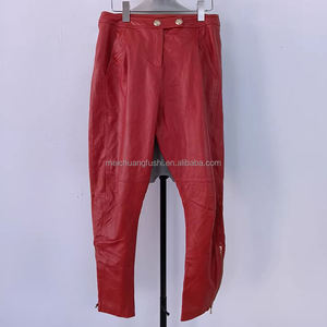 Custom Faux PU Leather <strong>Trousers</strong> for Women Parties Bottoms Pants <strong>Ladies</strong> - Product Image 4