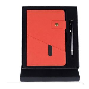 Options de personnalisation pour le branding : Ensemble de carnets à couverture rigide en similicuir avec aimant pour réfrigérateur, motif feuille verte, et stylo inclus - Product Image 3