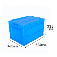 Caisse de rangement en plastique pliable et empilable recyclable avec couvercle transparent - Durable pour la maison et la logistique