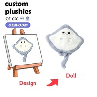 Peluche marine de haute qualité, douce et rembourrée, mascotte animale marine, logo personnalisé imprimé, cadeau promotionnel, cadeau d'entreprise