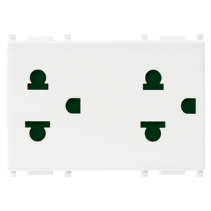SICURY 2P+T 16A USA EU White <b>Socket</b> Outlet <b>Wall</b> <b>Plug</b> Inlet Dual Port - Product Image 1