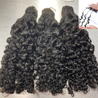 Extensions de cheveux humains bouclés birmans FH Miracle Knot Feathering pour tresses au crochet, 100g, 14-24 pouces