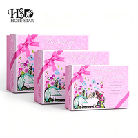 Boîte cadeau rigide personnalisée avec ruban rose et nœud, vide, pour bombes de bain, cosmétiques et soins de la peau, emballage personnalisé avec logo pour coffret cadeau beauté